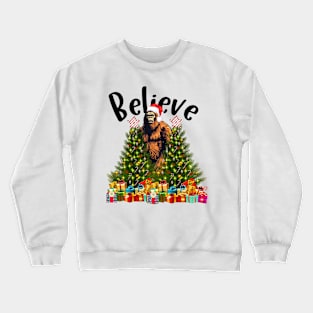 Believe in Big foot Christmas Funny Weird Crewneck Sweatshirt